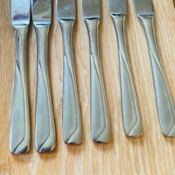 Pfaltzgraff MCM Satin Echo 6 Piece Knives Flatware Stainless Steel Set - Picture 3 of 5